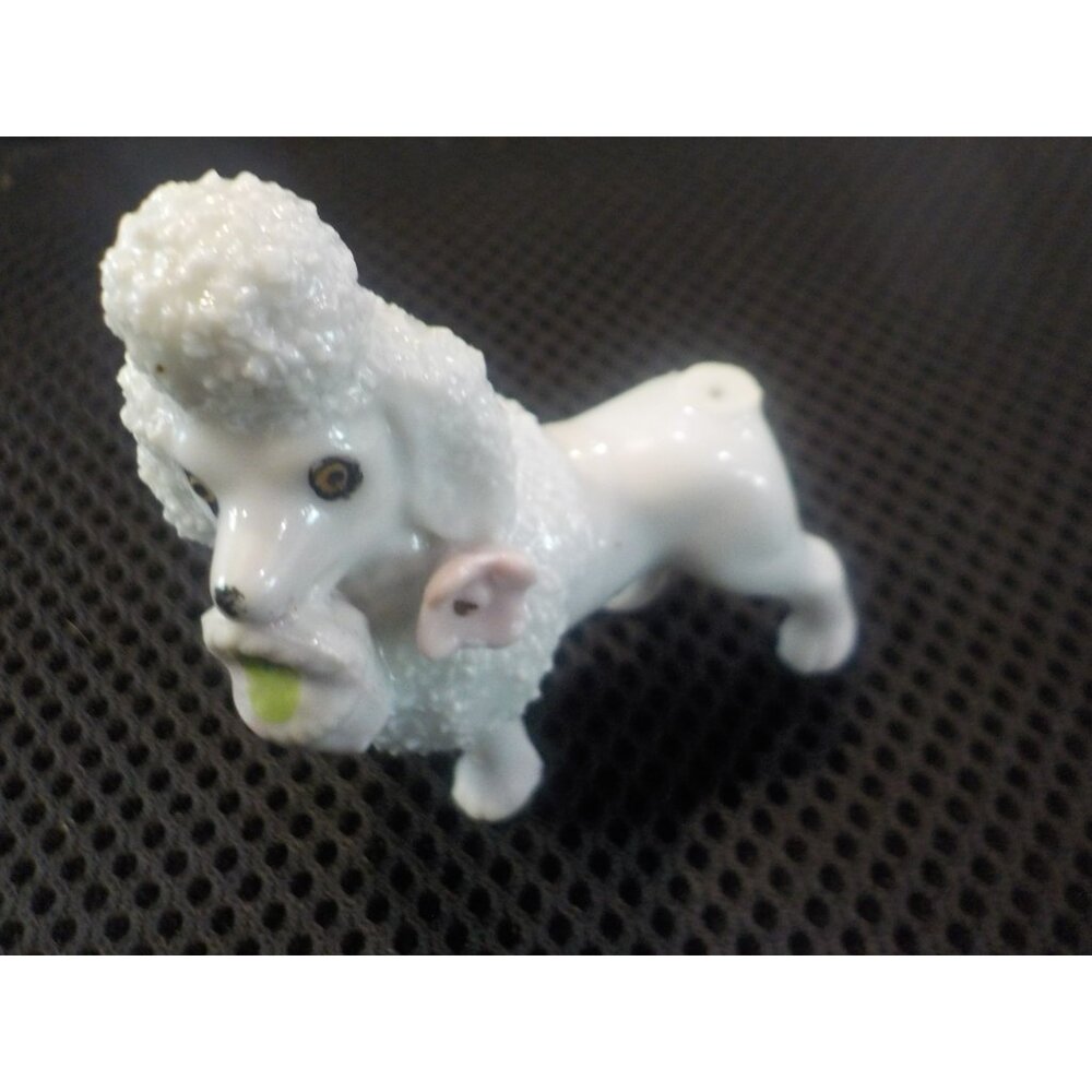 5 Vintage Miniature French Poodle Spaghetti Figurines Japan Sugar Coat Porcelain - Picture 5 of 9